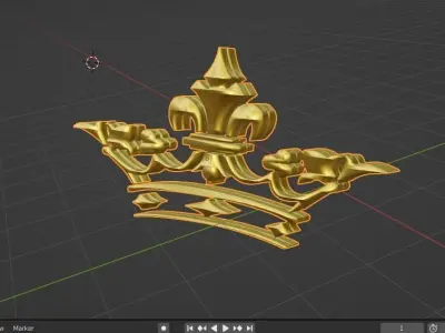 Gold Crown Logo 3D model