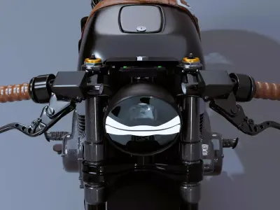 Cafe Racer Motorcycle 3D model get