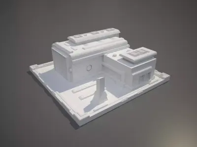 Miniature Tank Factory Building 3D print model