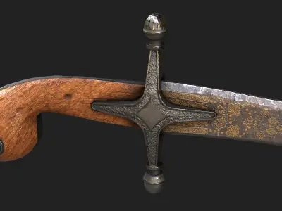 Ottoman Kilij Game Ready Low-poly 3D model