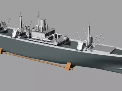 LibertyShip ship 3D print model