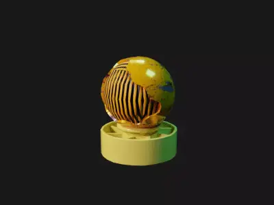 Striated Orange Bomb 3D model