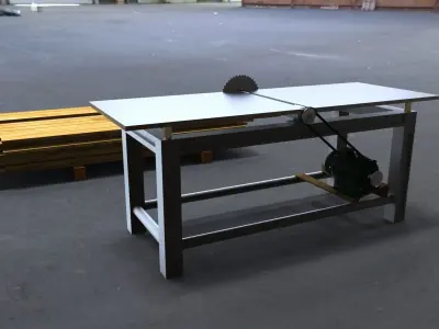 Electric planer with saw 3D model