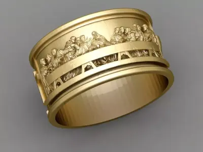Antique Religious Ring 3D print model