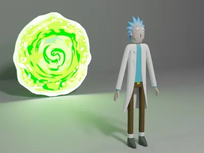 Rick 3D Model and morty 3D model