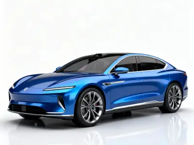 Blue All Terrain 4x4 and Luxury Sport Sedan Low-poly 3D model