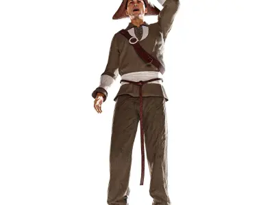 pirat soldier Free low-poly 3D model