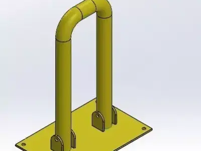Parking barrier Manual Foldable U-Shaped Parking  3D model