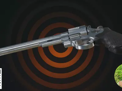 Classic Steel Magnum Revolver 3D model