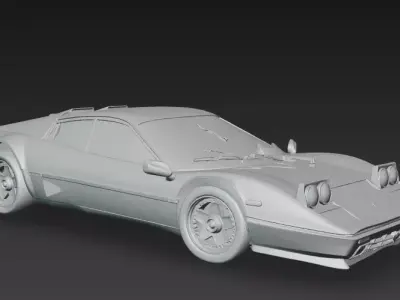 Classic Car Pop-up headlights 3D model