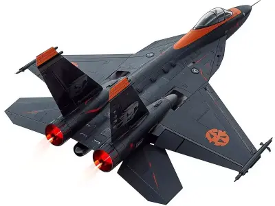 Halloween JackOLantern Fighter Jet 3D Model Spooky Aircraft Low-poly 3D model