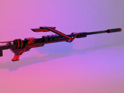 sniper rifle 3D model 10