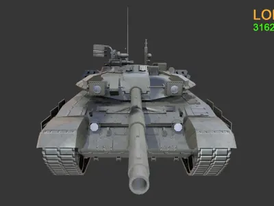 Asset - Army - Tank - T90 Low-poly 3D model
