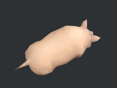 animated pig swine Low-poly 3D model