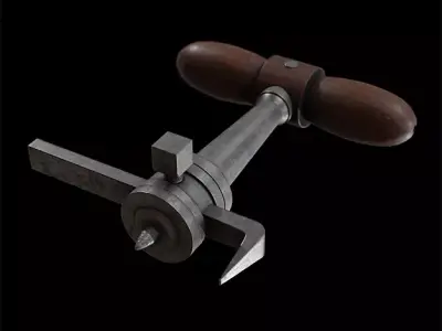 Leather Gasket cutter old Low-poly 3D model