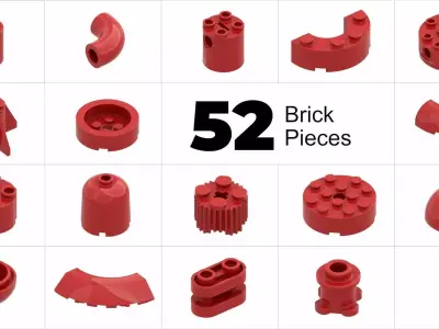 TwindBricks3D - 52 Bricks Round collection 3D print model