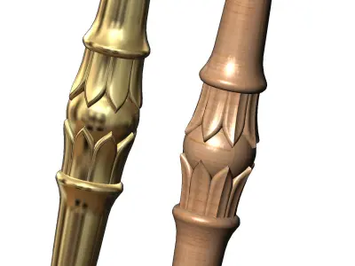 Carved lotus bead ornament capital column relief 3D print model