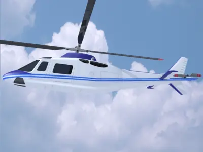 Agusta aw109 civilian helicopter 3D model