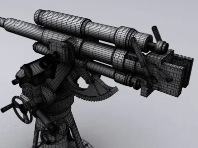 Soviet 45mm Gun 21K 3D model