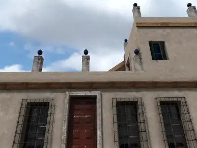 Old High-Quality 3D Colonial House Low-poly 3D model 14