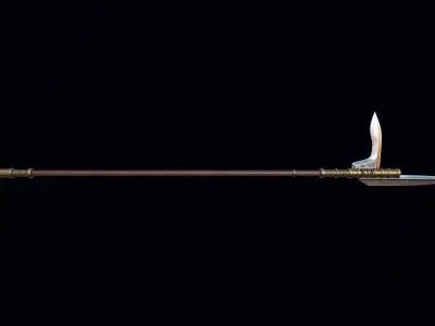 Dagger-axe spear Low-poly 3D model