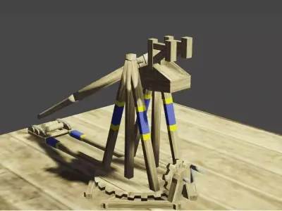 Trebutchet Low-poly 3D model