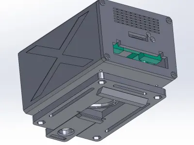 Raspberry pi 5 case industrial DIN rail mount 3D print model