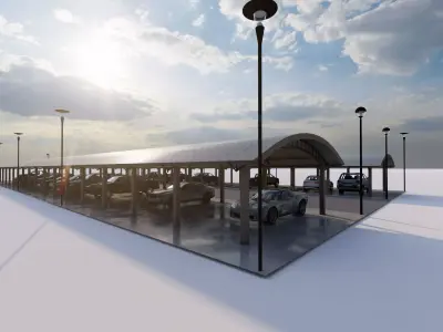 Roof Parking-Parking Lot 3D model