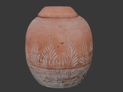  Terracotta Water Jar Scan Low-poly 3D model