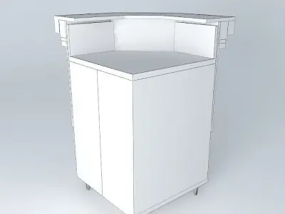 Kit octagonal counter with wooden top Free 3D model