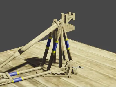 Trebutchet Low-poly 3D model
