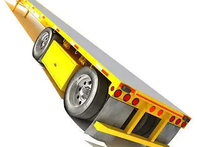 Yellow Flatbed Trailer 01 3D model