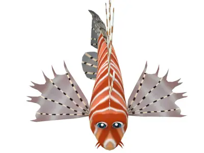 Lion Animated Fish Low-poly 3D model