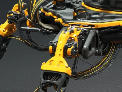 Sci-fi Turret robot 3D model purchase
