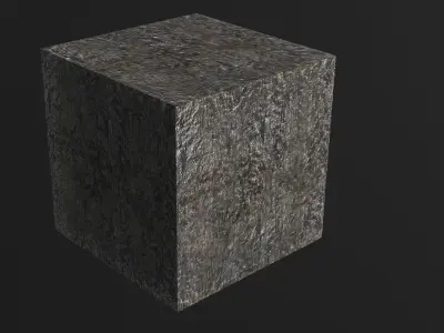 Old Metal Texture With Cube Model Low-poly 3D model