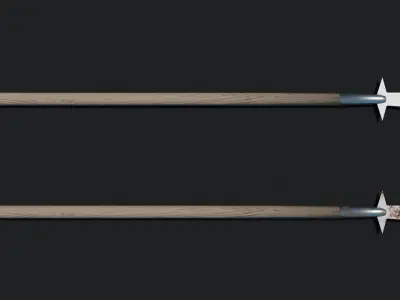 Medieval Glaive Low-poly 3D model