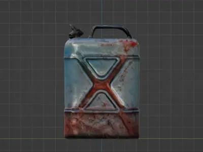 Gasoline Gas Can Red- PBR Textures Low-poly 3D model
