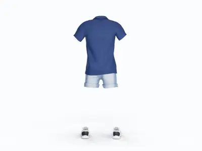 Casual Summer Clothing Male 3D model