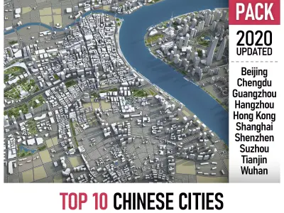 Top 10 Chinese Cities 3D Model Pack purchase