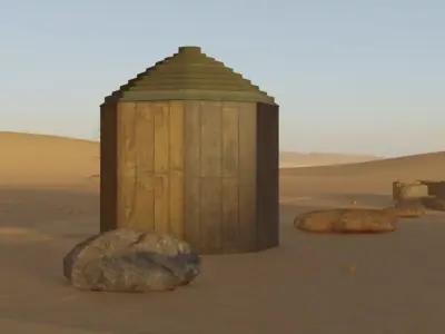 Desert Village Layout 3D model