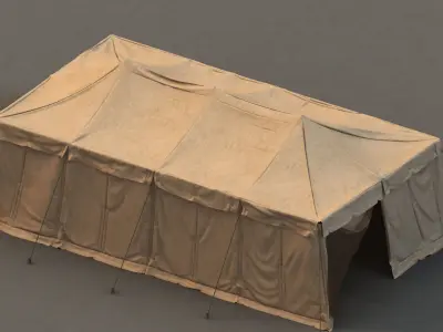 military tent Low-poly 3D model shop