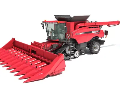 Case Corn Combine Harvester 3D model