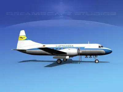 Convair CV-340 Lufthansa 3D model