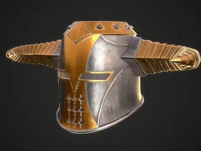 Knight Helmet 10 Low-poly 3D model