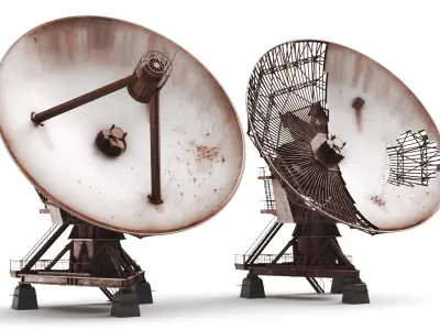 Detailed Apocalyptic Satellite Dish 3D model