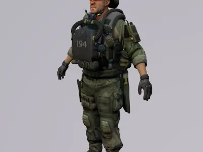 Agent from the game CSGO Lieutenant Kraiki 3D model