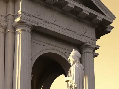 Arch gazebo portico Doric column  3D model