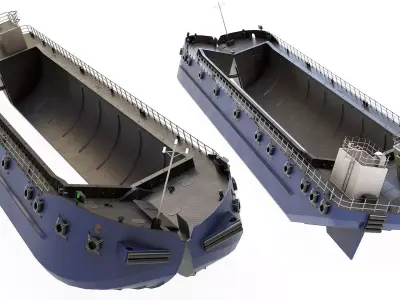 Split Hopper Barge 3D model