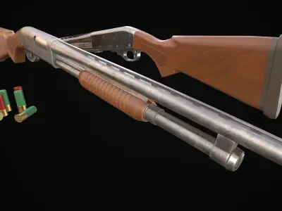 Remington870 Shotgun Low-poly 3D model