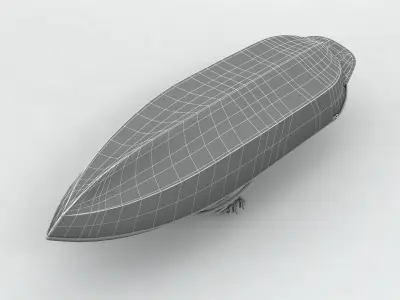 Sport Ski Motor Boat Low-poly 3D model